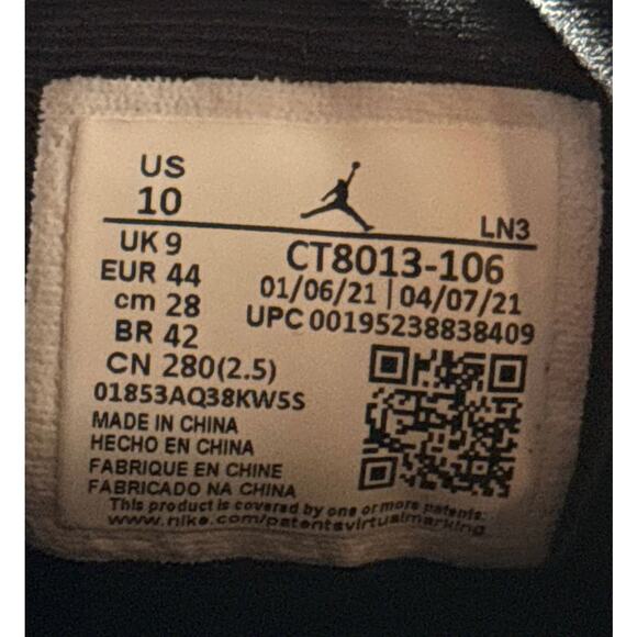 Size 10 - Nike Air Jordan 12 Retro Twist 2021 Men's Shoes - Picture 7 of 8